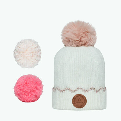 Bonnet Apple Rose Blanc Polaire
